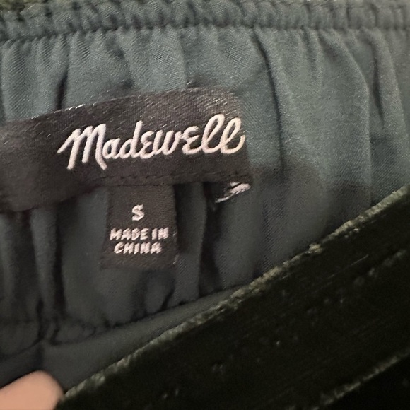 Madewell Green Velvet Huston Pull-On Crop Pants in Emerald Green- Size Small - Picture 4 of 9